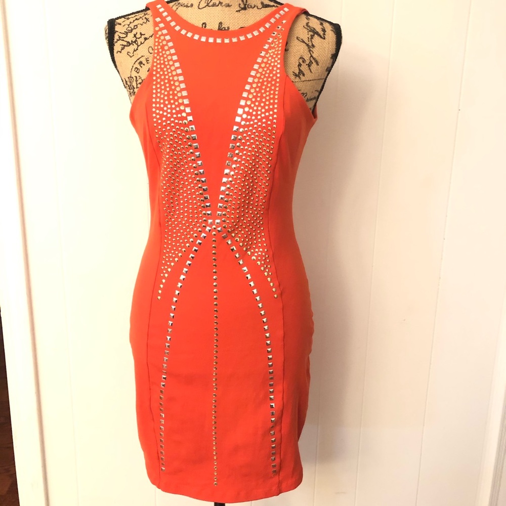 Dark Orange BEBE Mini Dress